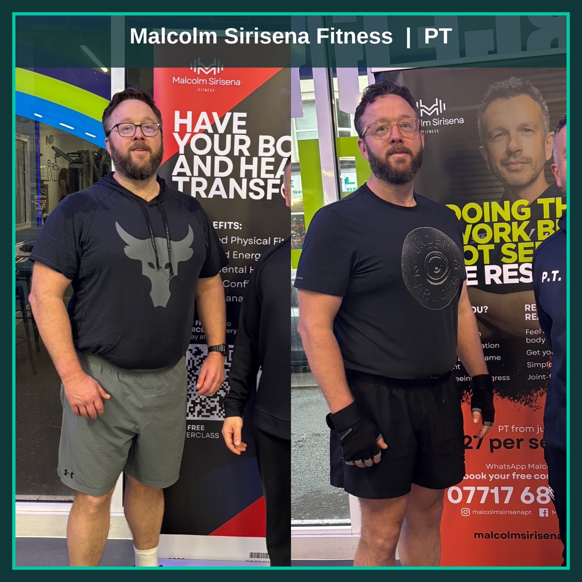 Client before and after transformation
